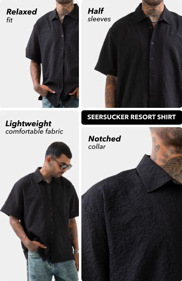Buy Seersucker Resort Black Shirt Online – Urban Monkey®