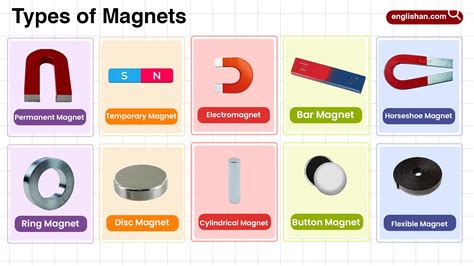 Types of Magnets in English with their Pictures