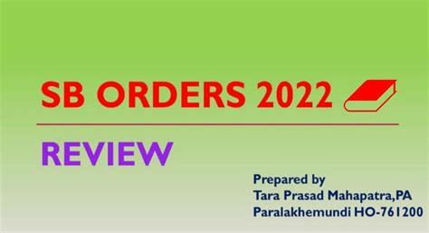 SB Orders 2022 Review | Download SB Orders 2022 in PDF | Short Notes on ...