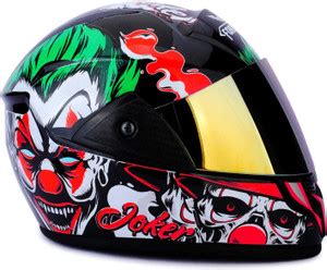 FOROLY Joker Full Face ABS Material with Rainbow visor Motorbike Helmet ...