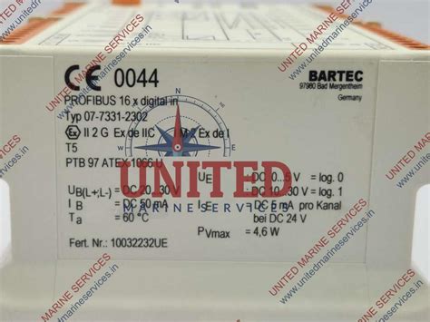 BARTEC 07-7331-2302 PROFIBUS INTERFACE 16 x DIGITAL IN 0773312302 ...