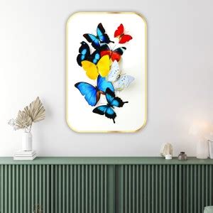 saf Butterfly modern art Sparkle Lamination Finished Surface Golden ...