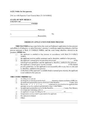 Fillable Online nmsupremecourt nmcourts 4-223. Order for free process ...