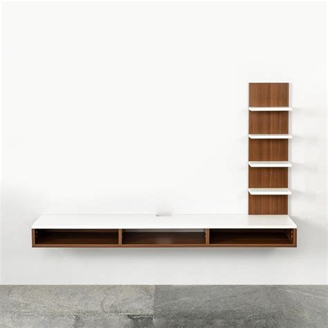 Buy Helios Zeta Floating TV Console Unit with Side Shelf - White from ...