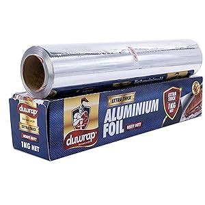 Duwrap Aluminium Silver Foil Paper Roll for Kitchen, Food Wrap, Food ...