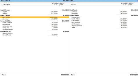 Example Voucher SUM Tally Prime in Tamil