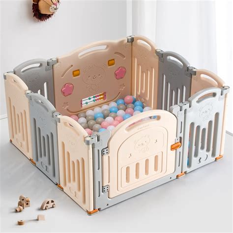 Buy New Foldable Baby Playpen, UANLAUO Baby Fence with Gate NO Gaps ...