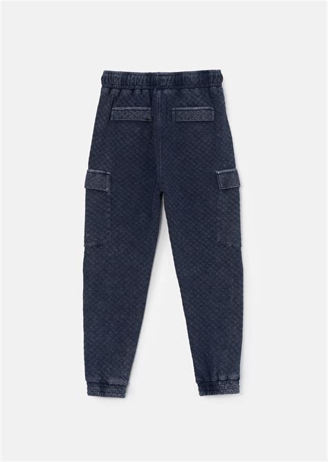 Angel & Rocket Boys Self Textured Blue Joggers