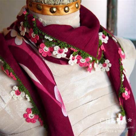 Oya Scarf／Wine×Pink | Atelier CHAKA* ベリーダンス∞シルクベール制作アトリエ