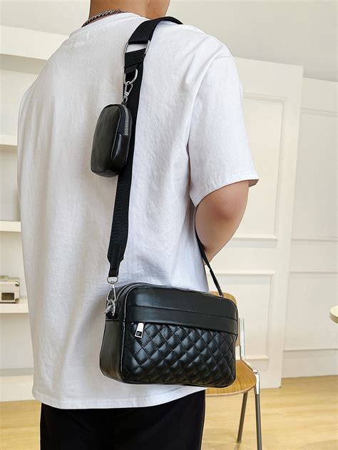 Men Quilted Crossbody Bag With Purse | Casual bags, Bags, Suede bags