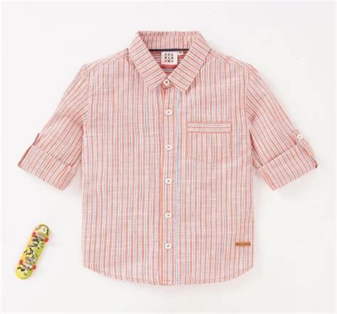 Ed-a-Mamma Sustainable Boys Full Sleeves Striped Shirt