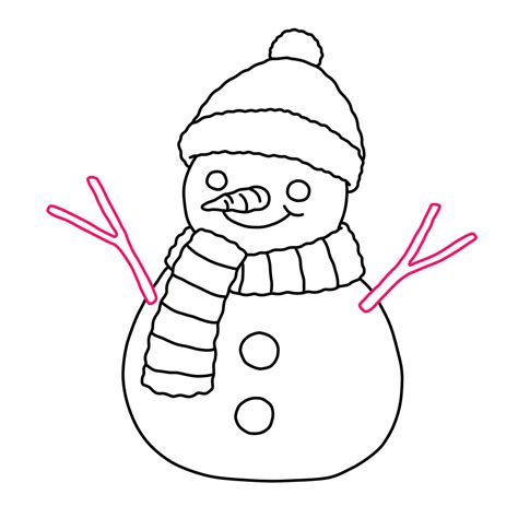 Cute Snowman Drawing - Drawing with Dawn