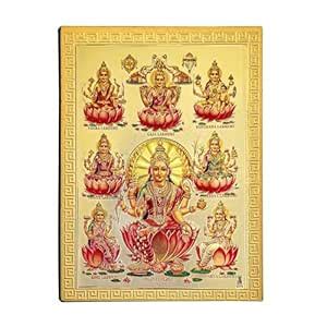 Buy Hawai Gold Plated Waterproof Acrylic Sheet Printed Ashta Lakshmi ...