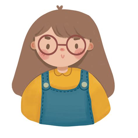 portrait of cute girl wear glasses 22617296 PNG