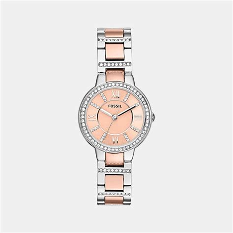 Fossil Virginia Women Rose Gold Stainless Steel Watch ES3405 – Just In Time