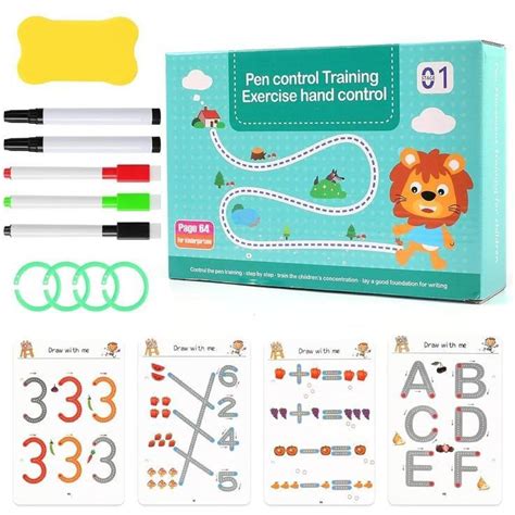 64 Pages Magical Tracing Workbook Set, Hand Writing Pen Control ...