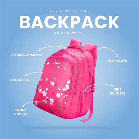Buy Genie Zinnia 36L Pink School Backpack Online