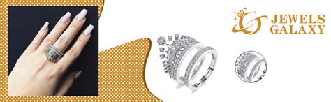 Jewels Galaxy Love Collection Brass and Cubic Zirconia Adjustable Ring ...