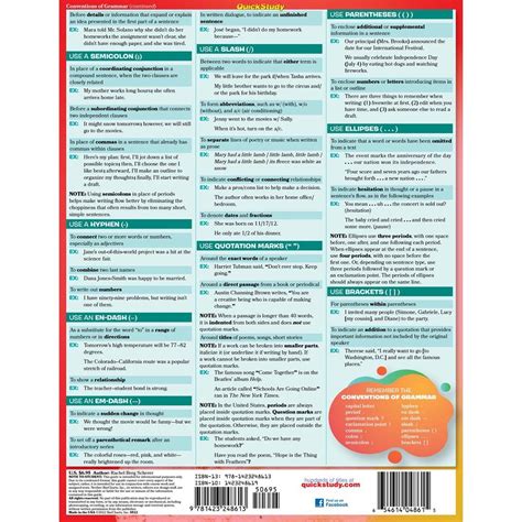 English Fundamentals 2 - Sentence Construction QuickStudy BarChart