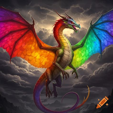 Green dragon with starry wings flying through clouds at sunset, fantasy ...