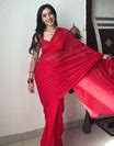 Red Pure Soft Georgette Ready To Wear Saree – Sareewave