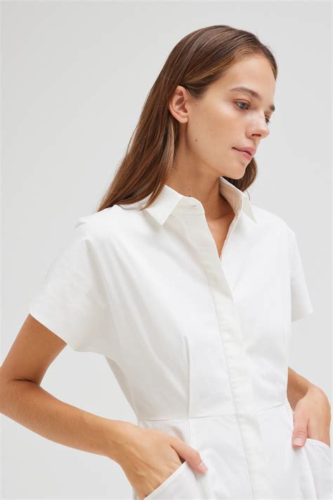 Cotton Pleated Shirt Dress - Our Second Nature