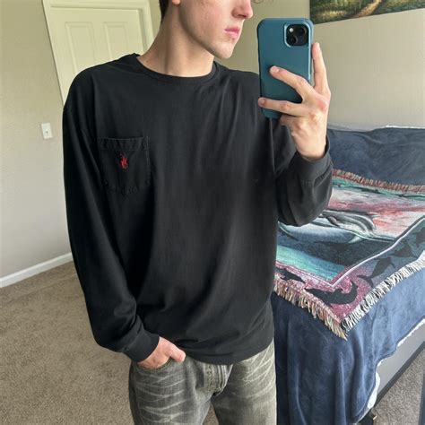Black polo Ralph Lauren long sleeve t-shirt Size... | Depop