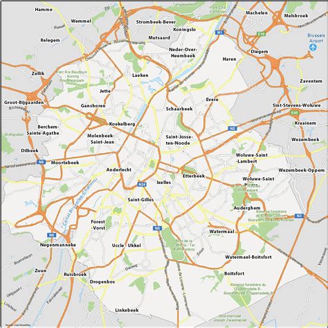 Map of Brussels, Belgium - GIS Geography