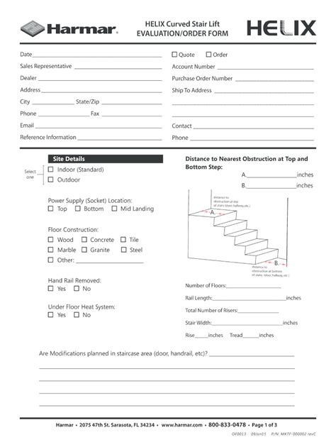 Fillable Online HELIX Curved Stair Lift Fax Email Print - pdfFiller