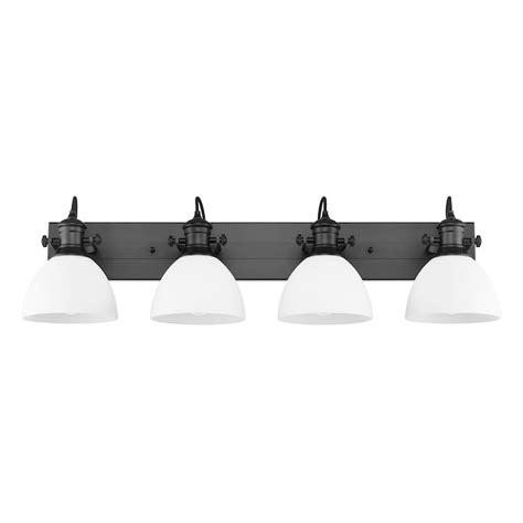 Golden Lighting Hines 8.25-in 4 Light Matte Black Transitional Bathroom ...