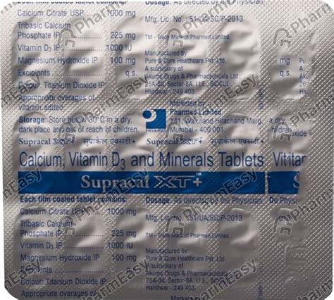 Buy Supracal Xt Strip Of 15 Tablets Online at Flat 15% OFF | PharmEasy