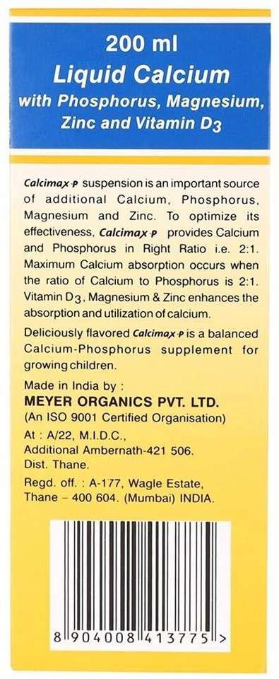 Meyer Calcimax P Suspension Syrup Liquid Price in India - Buy Meyer ...