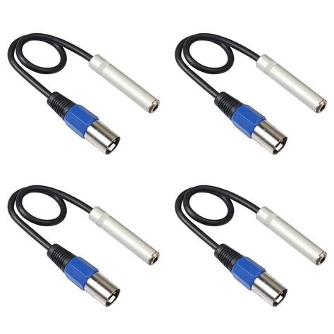4X 1/4 to XLR Cable,Balanced 1/4inch Female Male Stereo Audio Adapter ...