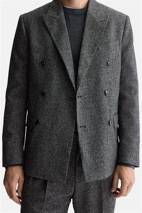 Men’s Dark grey marl Regular Fit Double-breasted jacket | H&M IN