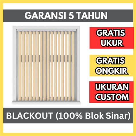 Jual Vertical Blind Blackout 100% Blok Sinar & Panas Matahari ...