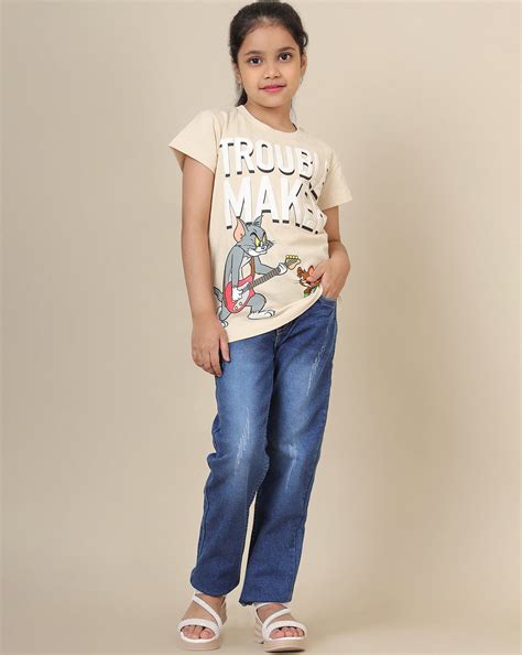 Tom & Jerry Printed Regular Fit Tshirt For Girls – Kidsville