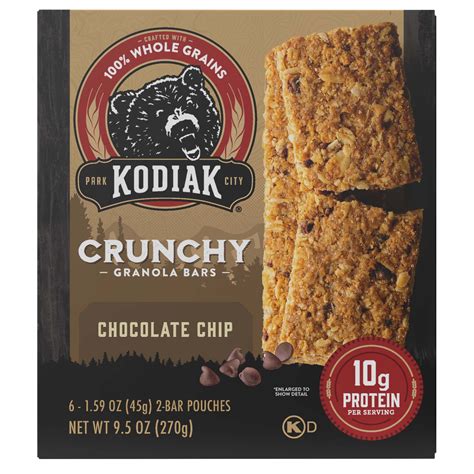 Kodiak 10g Protein Crunchy Granola Bars - Chocolate Chip - Shop Granola ...