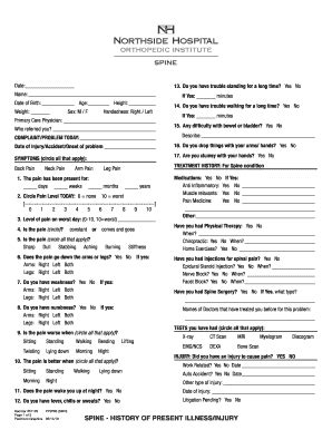 Fillable Online Spine Patient Medical History Form Fax Email Print ...