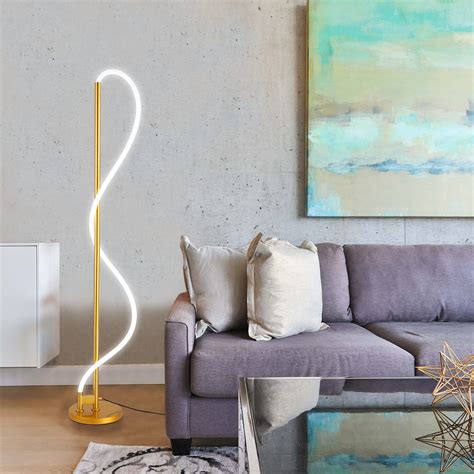Ivy Bronx Modern Led Gold Minimalist Flexible Diy Modelling Tall Floor ...