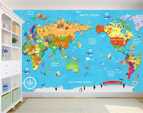 Explore the World by little hands Kids Room Wallpaper – Home Decoram