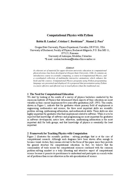 Image result for Python Computational Physics