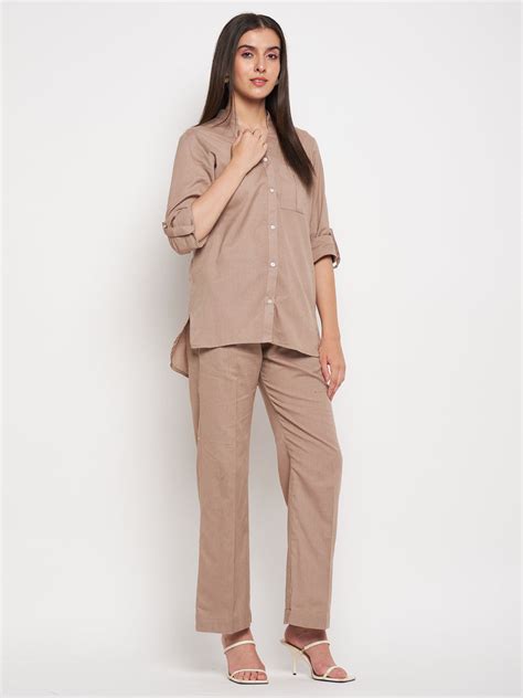 Light brown Linen Shirt Pant Set – Hapfab
