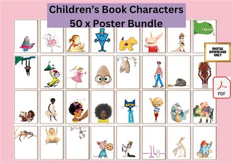 Classroom Book Display, Printable Children's Book Characters, Popular ...