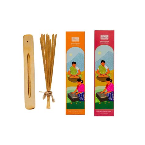 Natural Incense Sticks Rajnigandha+Sandalwood Fragrance (2 Packs, 40 S