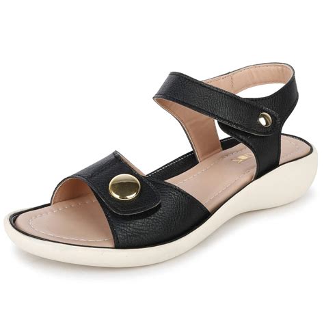 Buy Vendoz Women & Girls Stylish Casual Daily use Sandals Flats Black ...