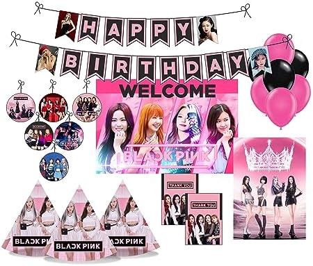 PRETTY UR PARTY BlackPink Party Decorations Kit-80 pcs Include Bunting ...