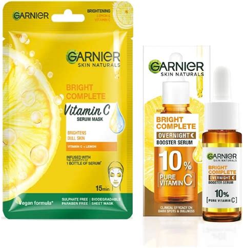 GARNIER BRIGHT COMPLETE VITAMIN C OVERNIGHT SERUM 10% PURE VITAMIN C ...