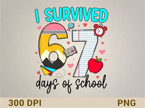 I Survived 67 Days of School Colorful Graphic by RR Printive Studio ...