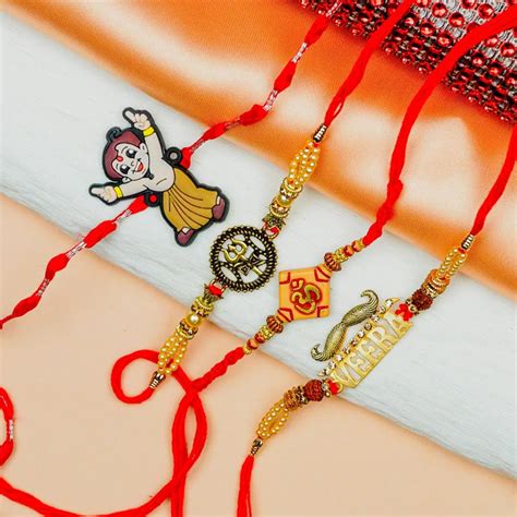 Send Traditional & Cute Kids Cartoon Set of 4 Rakhis Online ...