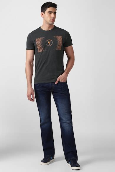 Buy Men Grey Print Crew Neck T-shirt Online - 930873 | Van Heusen